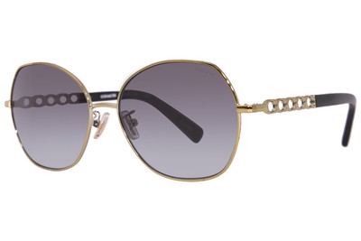 Coach L1130 HC7112 9005/8G Sunglasses Women's Light Gold/Blue Gradient 56mm