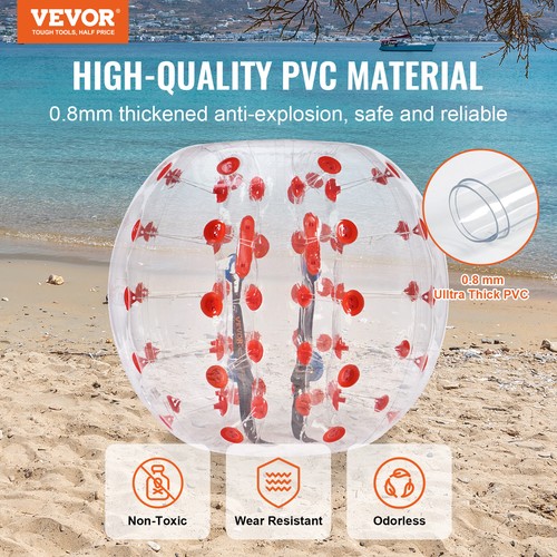 VEVOR 1,2m Bumper Ball Bubble Soccer Zorb Aufblasbarer Stoßball Rote Punkte - Bild 2 von 12