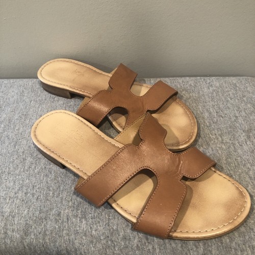 Sandali Coach E Quattro Gruppo Pelle Made In Italy Slides Boho Tan Ballerine 6,5 - Foto 3 di 19