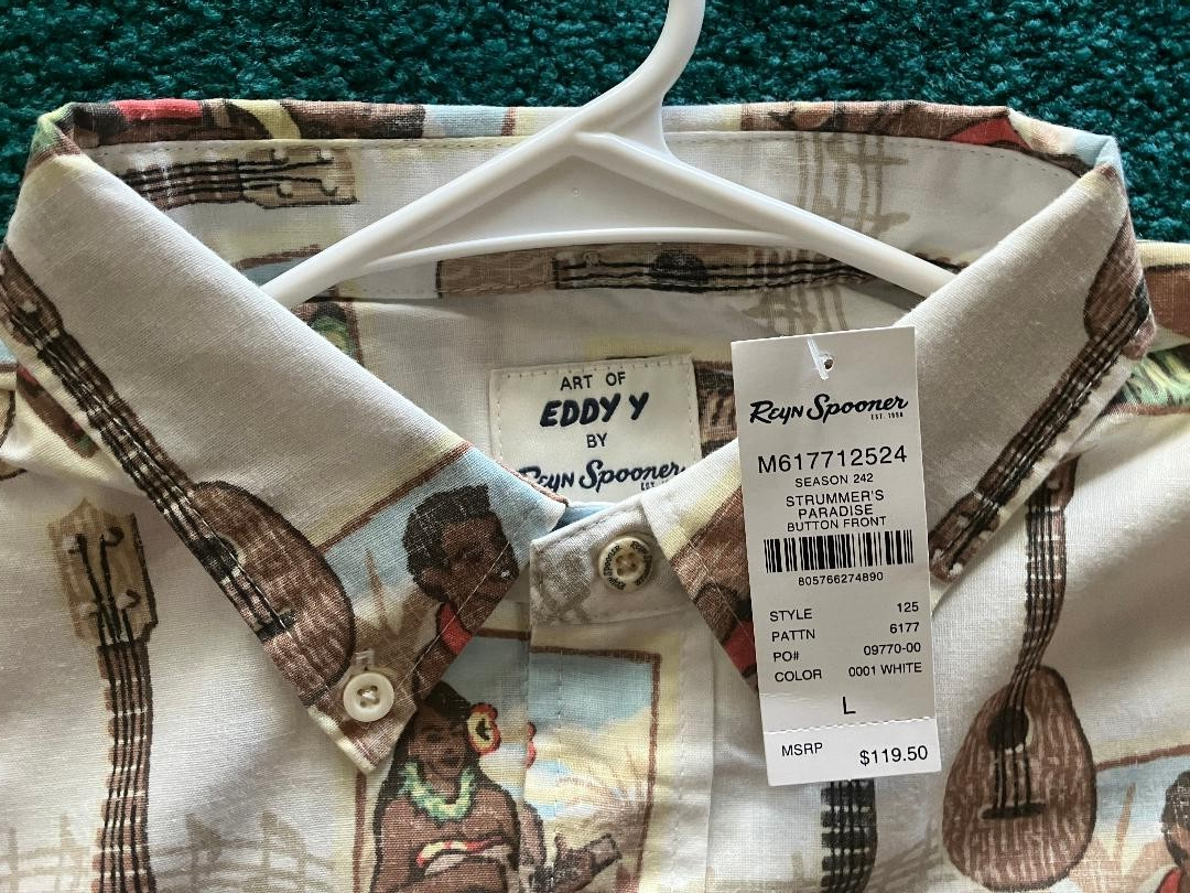 Reyn Spooner Men's STRUMMER'S PARADISE NWT BUTTON FRONT - Large | eBay