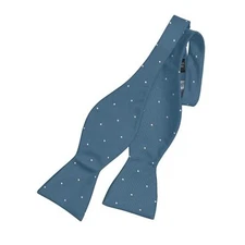  Self Tie Bow Ties for Men – Classic Untied Mens Bowties in Dots - Light Blue
