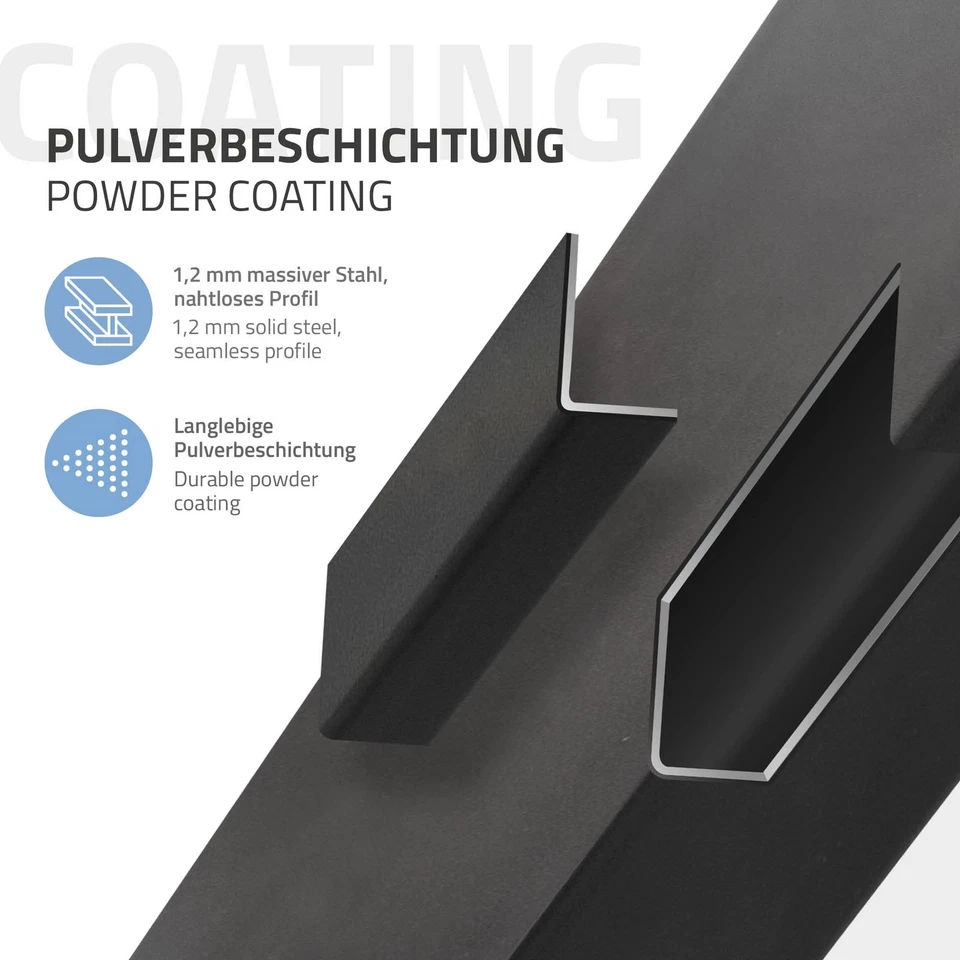 Patas de mesa 72cm inclinadas de acero gris oscuro 8x8cm en ángulo para muebles - Imagen 3 de 4