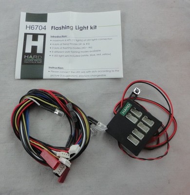 Hard Racing H6704 LED Flashing Light Kit (2 each White, Right, Yellow, Blue)