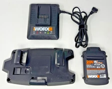 WORX WA3840 20W Class 2 Battery Charger with WA3575 20V Battery and Mount