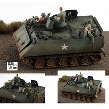 Homemade Model 1/72 U.S. Army Vehicle Mounted 3 Soldier in Vietnam Finished