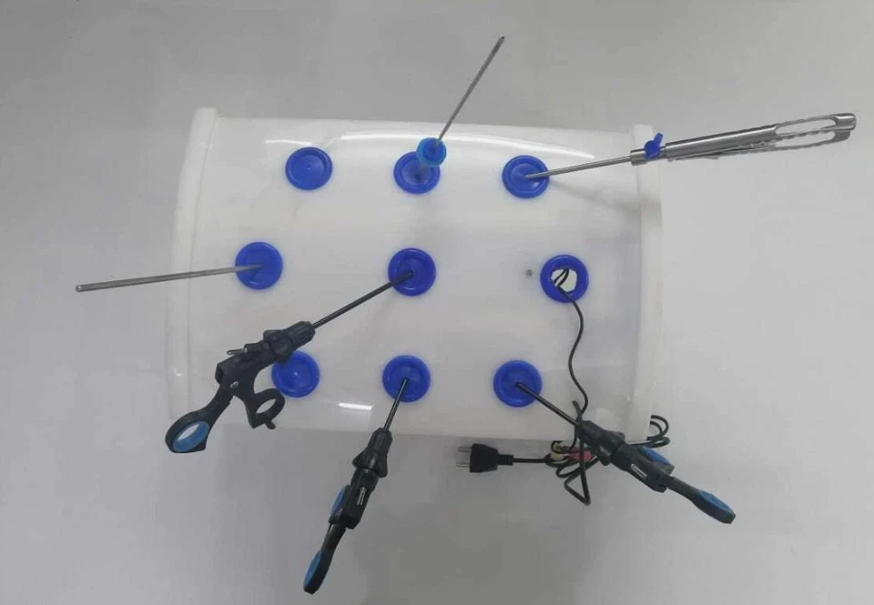 Simulador laparoscópico endo entrenador caja de entrenamiento conjunto de instrumentos de sutura quirúrgica Foto 4 de 4