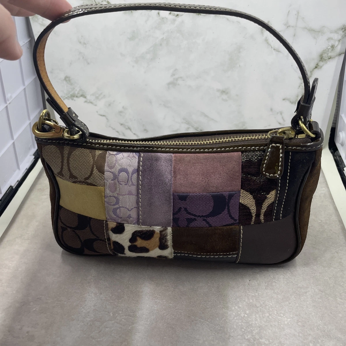 Coach Patchwork Suede Exterior Small Bags & Handbags for Women for