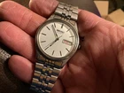 Seiko mens quartz watch day date new batt 7N43-8A39 fit to 7 1/4 in wrist max