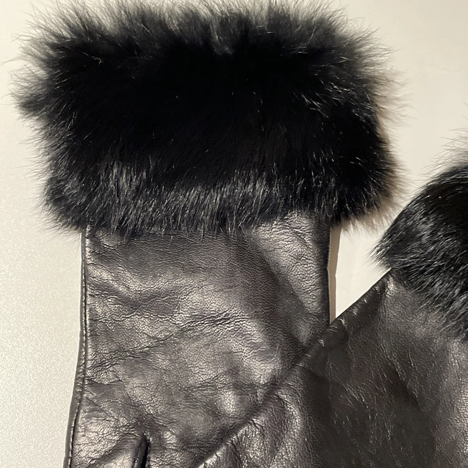 Guantes de cuero Wilsons puño de piel sintética forro térmico negros grandes para mujer’s Foto 3 de 4