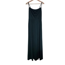 Birdy Grey Emerald Green Maxi Dress Sleeveless Cowl Neck Formal Gown Women's M