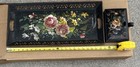 ANTIQUE TOLEWARE TRAY HAND-PAINTED FLOWER DECOWARE CRUMB BUTLER LOT — photo 1