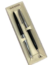Vintage Sheaffer Ballpoint Clip Click Pen & Cont Twist Mechanical Pencil Set