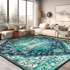Area Rugs 5X7 Washable Living Room Rug,Vintage Soft Boho Area Rug,Non-Slip/Non-S