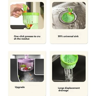 Set Of 2 Plastic Sink Drain Filter With Unique Rabbit Ears Shape For Home Use
