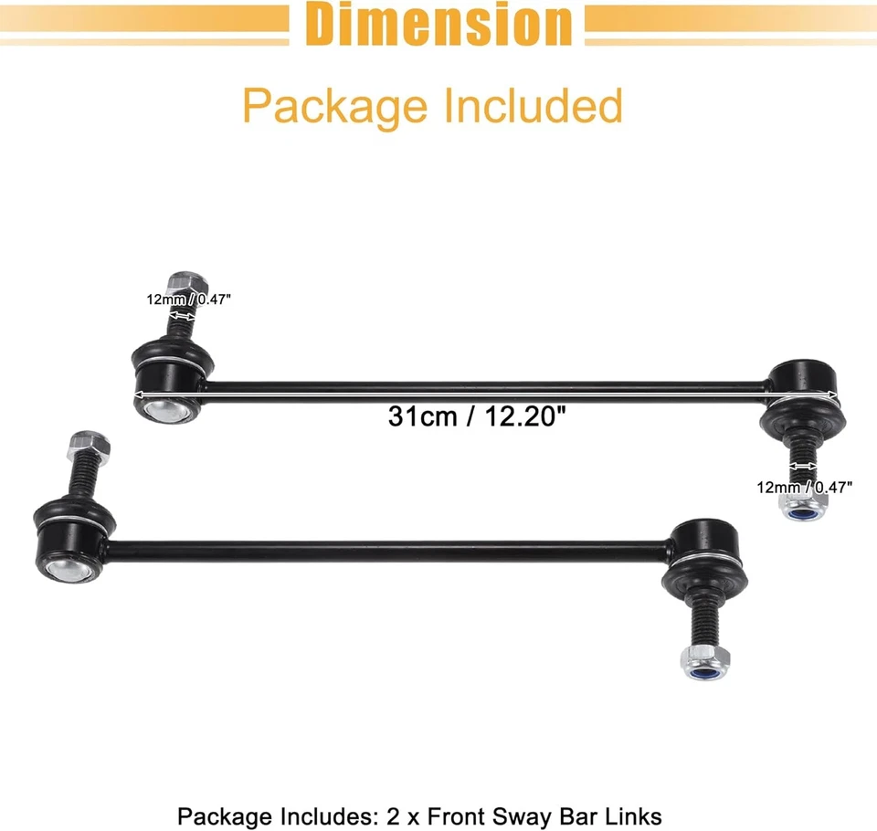 2Pcs Sway Bar Link Front & Rear for Jeep Renegade 2015-2023 Compass Dodge Hornet - Image 2 of 4