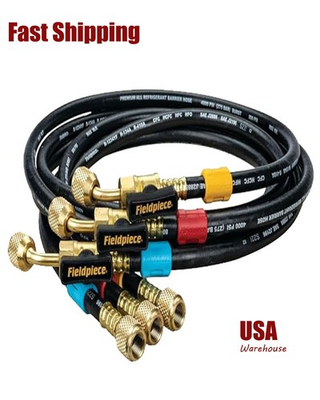 #ad #ad Fieldpiece HR3B Ball 3 set Valve Refrigerant Charging Hose 1 4″ x 1 4″ 72quot; HVAC $87.75