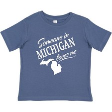 Inktastic Someone In Michigan Loves Me Baby T-Shirt Home Family Grandparents