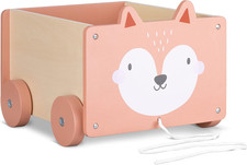 Cesta Portagiochi Bambini Con Ruote - Contenitore Porta Giocattoli in Legno - To