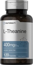 L Theanine 400mg  120 Capsules  Non-GMO  Gluten Free  by Horbaach