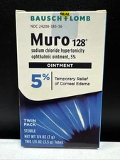 Bausch + Lomb Muro 128 Ointment Twin Pack .25 oz(7.0g) *For Corneal Edema Relief