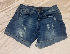 rue21 Women's Size 0 Distressed Denim Cutoff Shorts Frayed Hem
