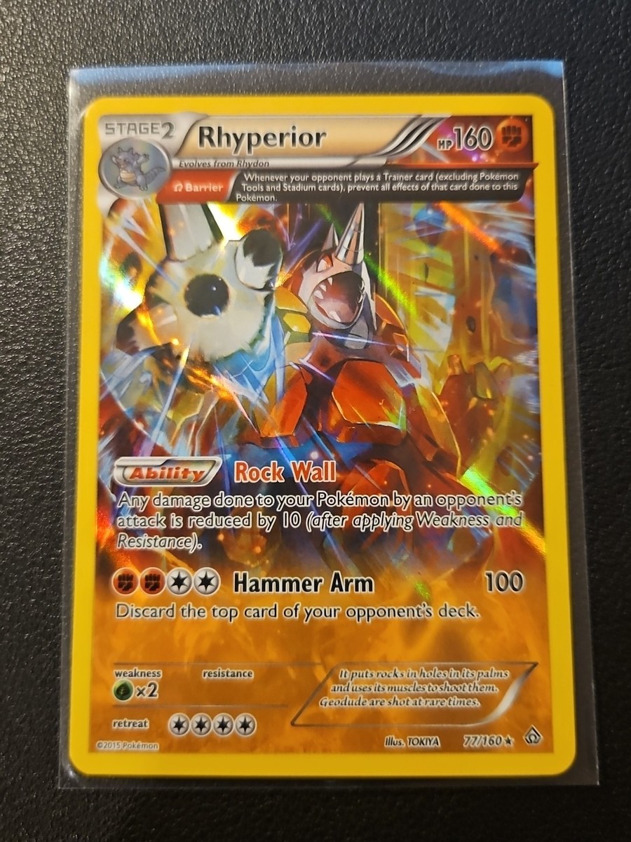 Rhyperior 77/160 Pokemon Card XY Primal Clash Rare Reverse Holo Foil