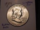 1954-S FRANKLIN HALF CHOICE + GEM BU ORIGINAL POPULAR BETTER DATE SHIPS FREE