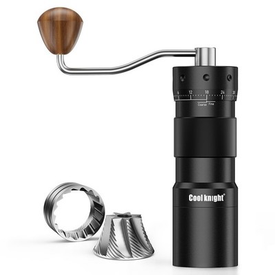 Manual Coffee Grinder, 7-Edge SUS420 Stainless Steel Conical Burr, 72-Click E...