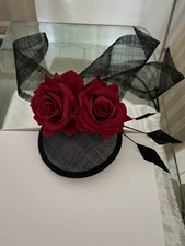 New Women Rose Flower Fascinator Party Floral Mesh Veil Headband