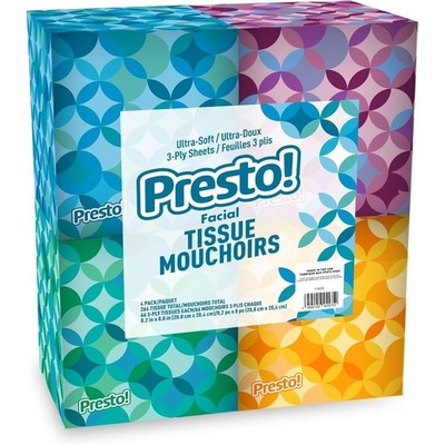 Ultra Soft 3 Ply Premium Facial Tissues 264 Count 4 Packs of 66 Tissues Bulk