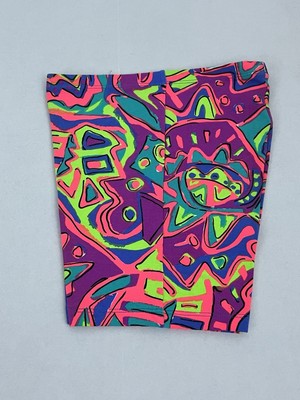 Vintage Heatwave Bodywear Adult M Bike Shorts Cotton Lycra 1'' Inseam Geometric