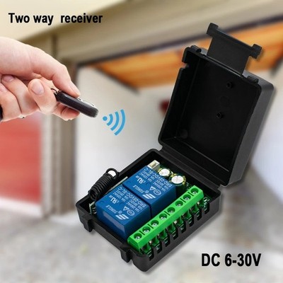 12V/24V 6-30V 433Mhz Funk Fernschalter Relais Steuerung 2 Kanal für Motor/Ga