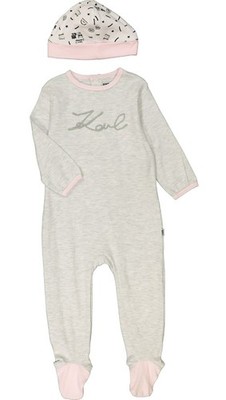 Karl Lagerfeld Set meliert Body & Mütze Größe 18 Monate neu mit Etikett