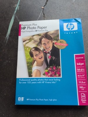 HP Premium Plus Photo Paper 8.5  X 11  High Gloss 50 Sheets #Q1785A Sealed Box