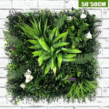Artificial Living Wall Hedge Plant Panel In Outdoor UV Stable 50x50cm Fern UK