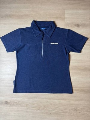 ASICS Damen Sport Polo Blau Zip Shirt Running Tennis Fitness Gr.S