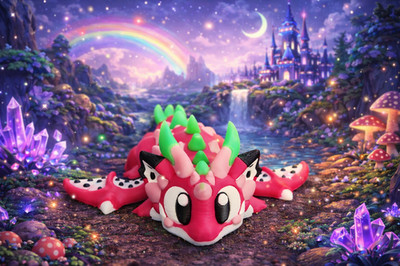 3D Printed XL (125%) Dragon Fruit Fidget Toy Kids Flexi Gift Decor (Dragon Only)