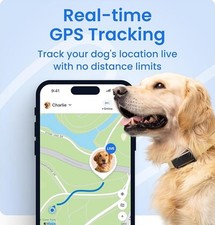 Pet GPS Finder, Dog Location Tracker Live w/ Escape Alert, Health Bark Monitor