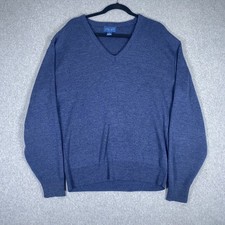 Vintage Towncraft V-Neck Sweater Mens LT Blue Acrylic Knit Long Sleeve USA Made