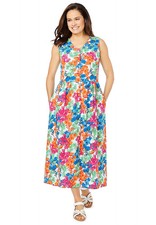 Woman Within Plus Size Sleeveless Button Front Dress