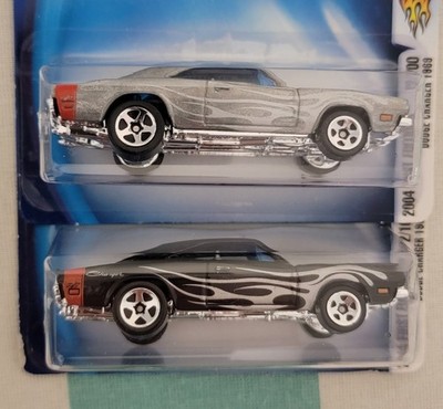 HOT WHEELS 2004 FIRST EDITION  DODGE CHARGER 1969  GRAY WITH FLAMES AND BLACK 