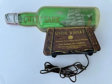 Rare Vtg Cutty Sark Scotch Whisky Ship in Bottle Light Sign Bar Decor Ad beer