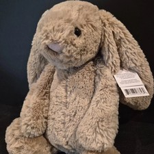 Jellycat Bashful Beige Bunny BAS3B Medium 12"  Brand New  Authentic Jellycat