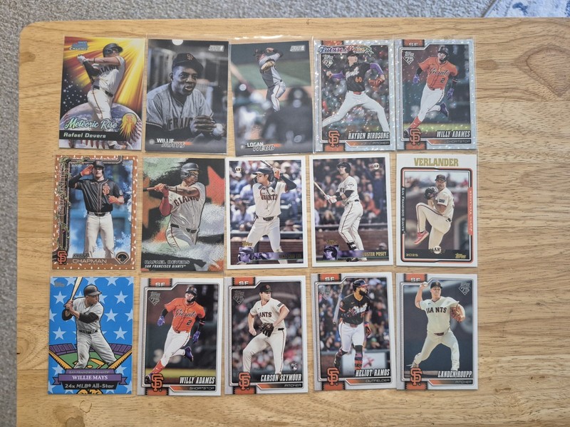 Baseball 60 Card Lot No Dups San Francisco Giants (Mays, Harrison, Posey)