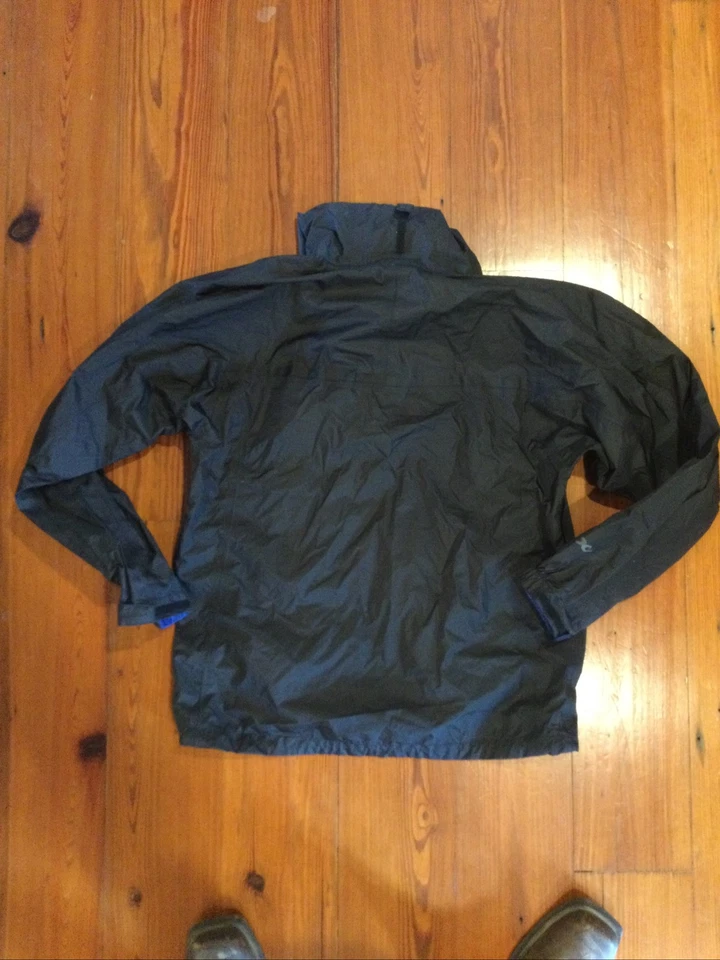 Marmot Small Black Blue Hooded Rain Coat Jacket  - Image 2 of 4
