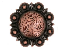Western Equestrian Tack Decor Black Copper Engraved 5/8" Hatband Concho