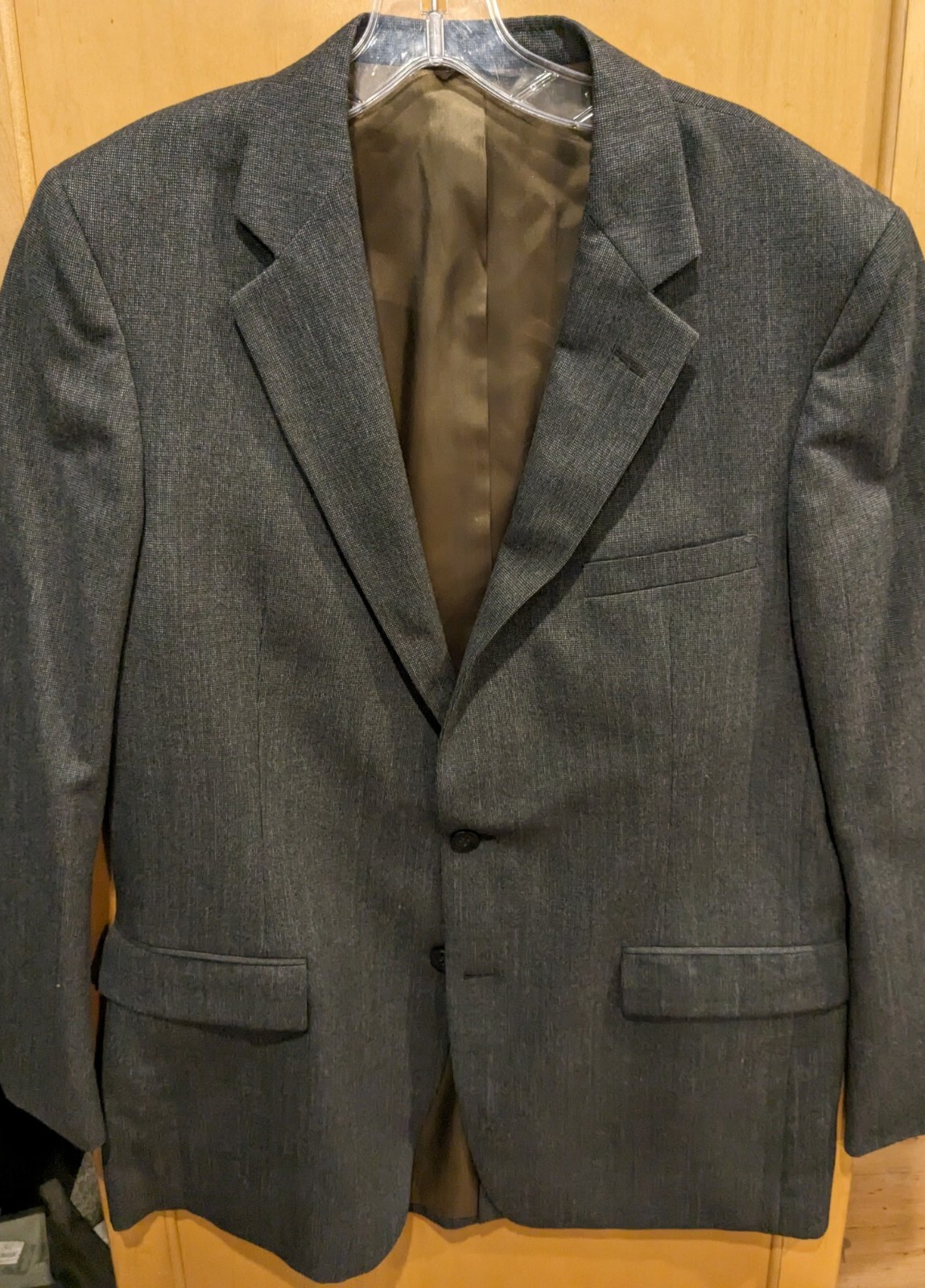 FILA Giacca blazer Hardy Amies Savile Row marrone pura lana testurizzata. Taglia 42 US.