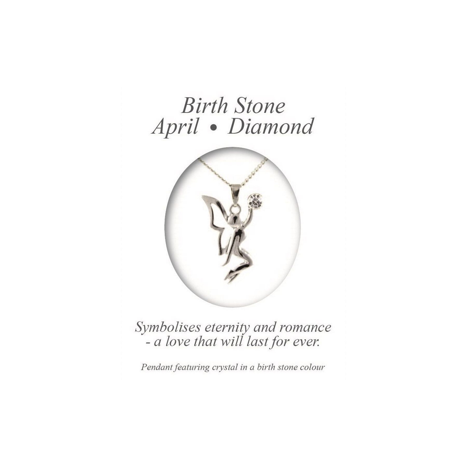 April Birthstone Pendant Diamond Fairy Women Necklace Gift Box Angelys
