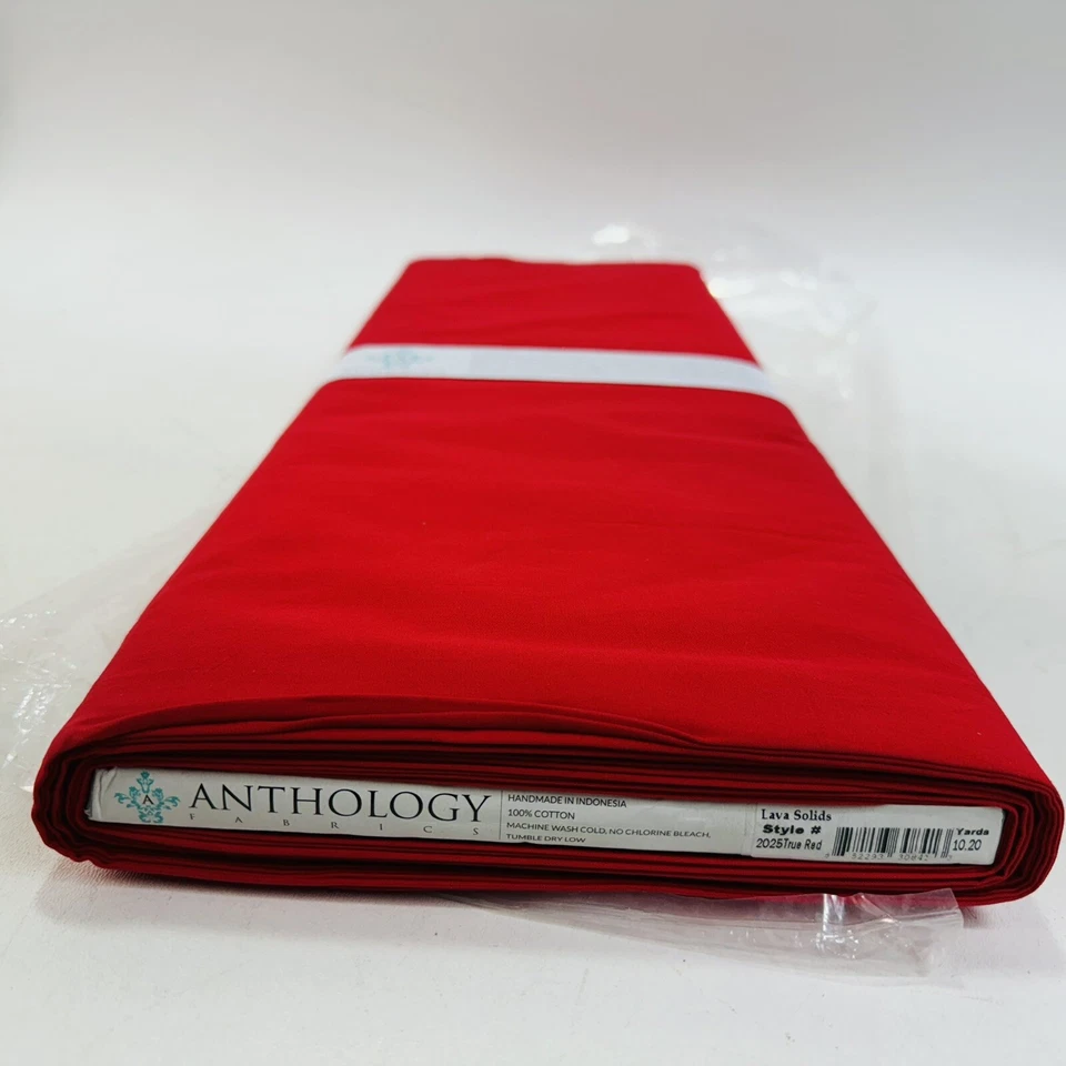 10.20 Yard of Anthology Fabrics 100% Cotton, Lava Solids Style# 2025 True Red - Image 3 of 4