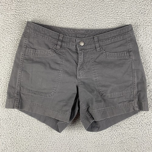 The North Face Shorts Womens 4 Gray 5" Drawstring Cotton Canvas Outdoor Hiking